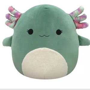Squishmallow 11inch axolotl green plus small blue axolotl miss vee